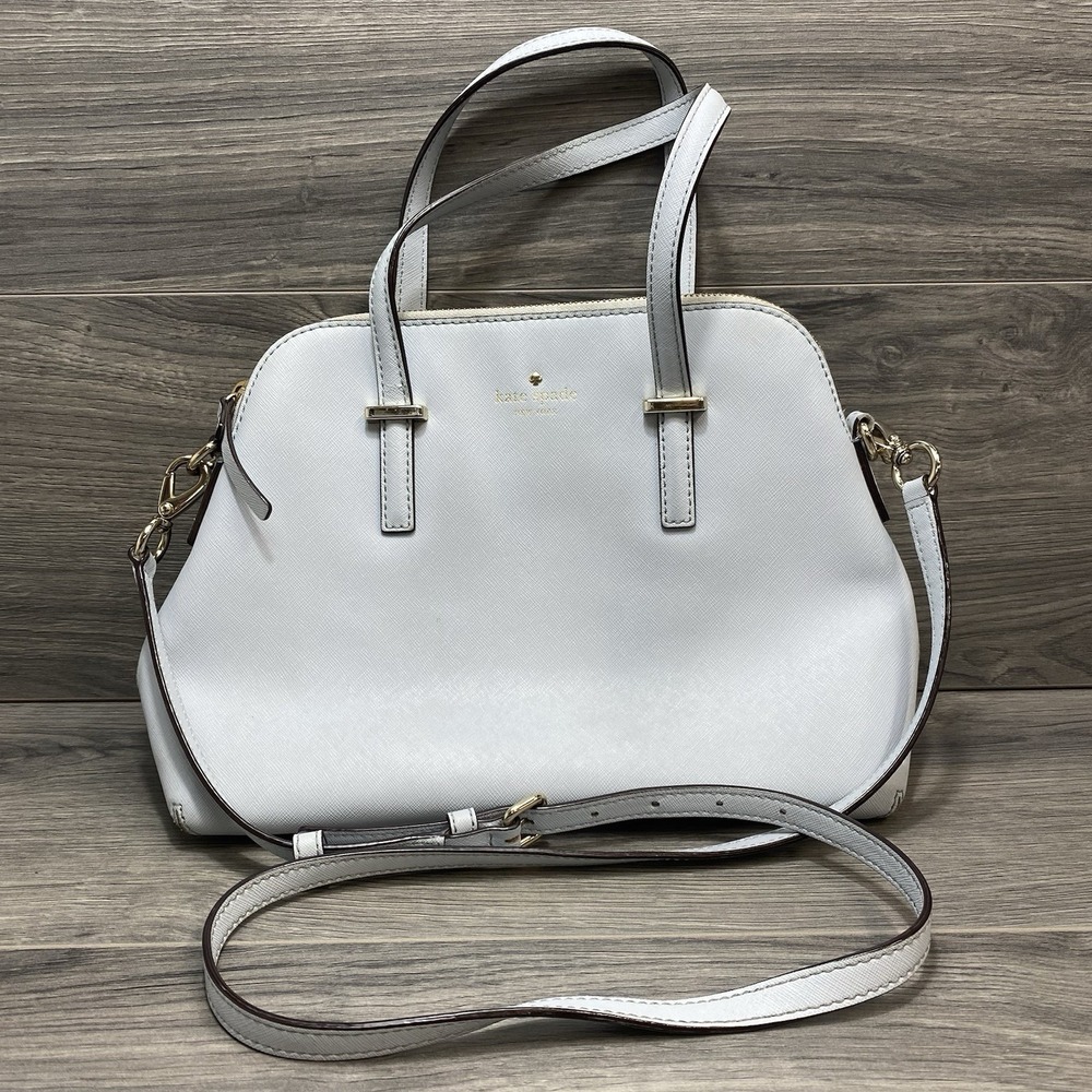 Kate Spade White Leather Cedar Street Maise Crossbody Bag Purse